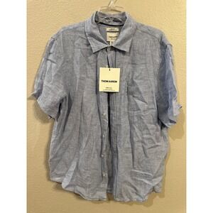 Thom Aaron Mens Linen Short Sleeve Button Up Shirt, Lightweight Casual‎